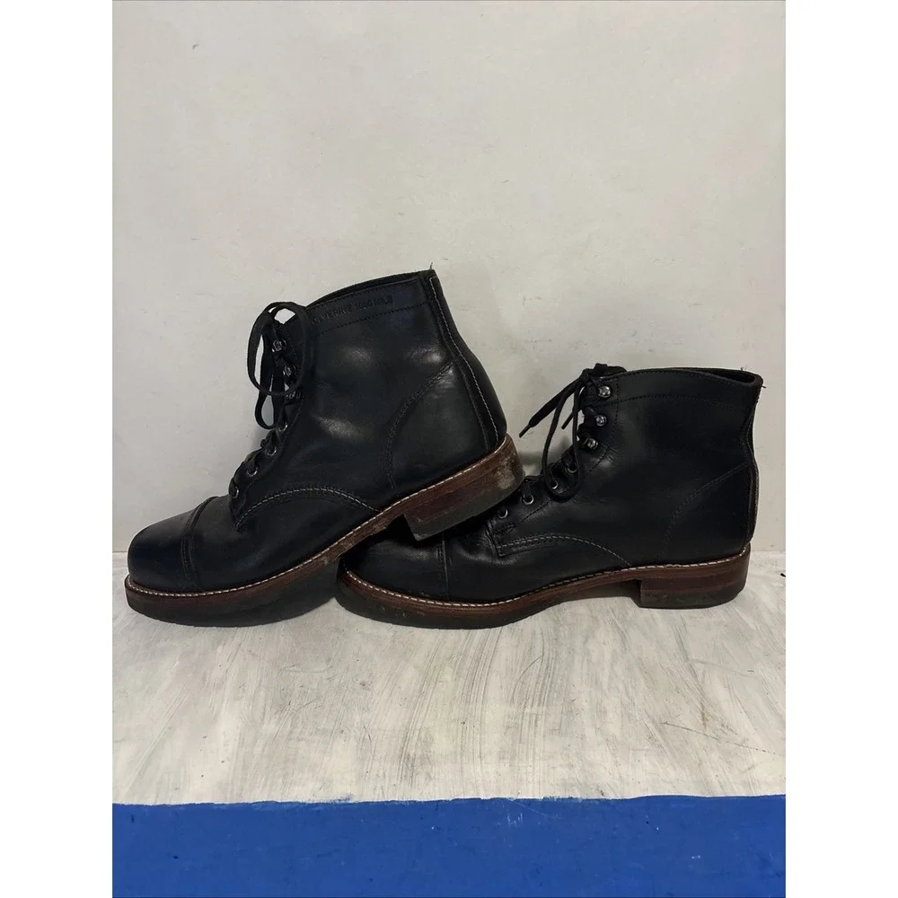 Wolverine 1000 Mile Plain Toe Boots — Men's Size 11.5D — Black Leather